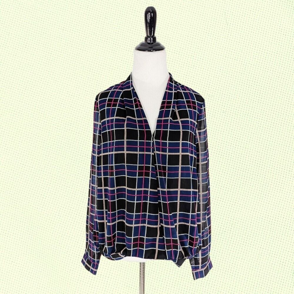 Lovers + Friends Revolve Get Down Plaid Blouse Shirt‎ Blouse Sheer minimalist